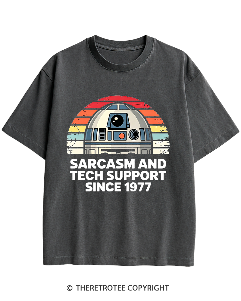 TheRetroTee Sarcasm And Tech Support Since 1977 Heavy Cotton T-Shirt