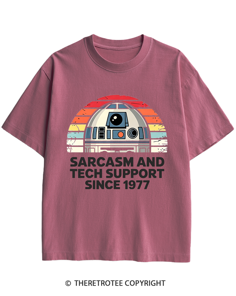TheRetroTee Sarcasm And Tech Support Since 1977 Heavy Cotton T-Shirt