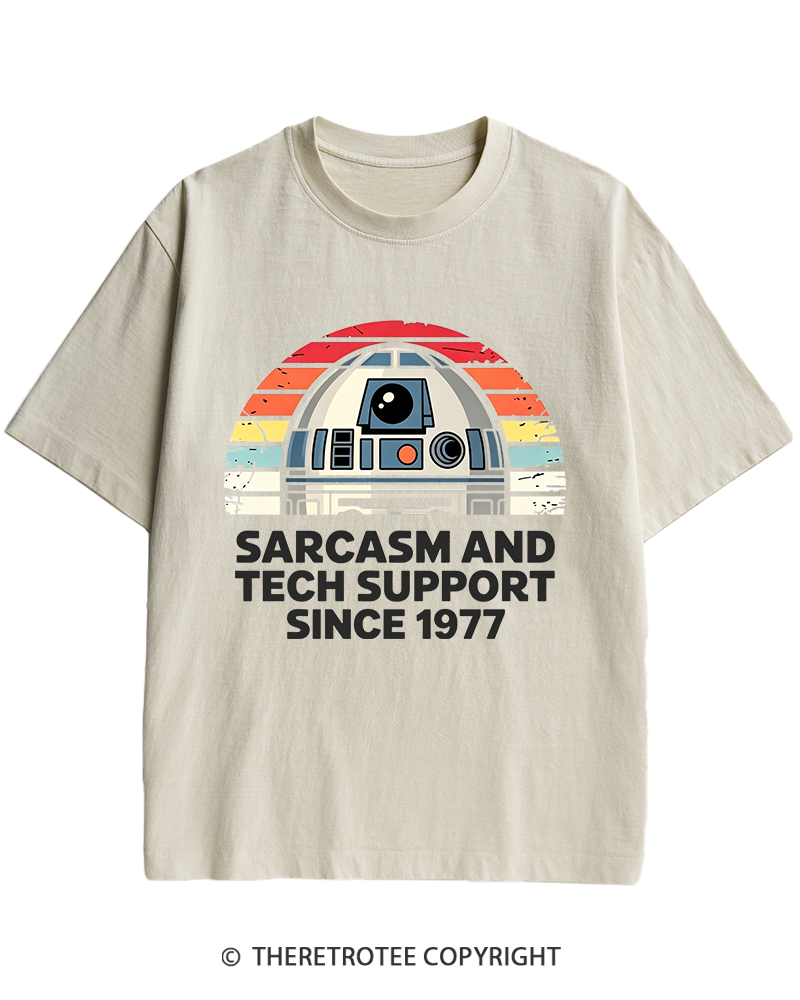 TheRetroTee Sarcasm And Tech Support Since 1977 Heavy Cotton T-Shirt