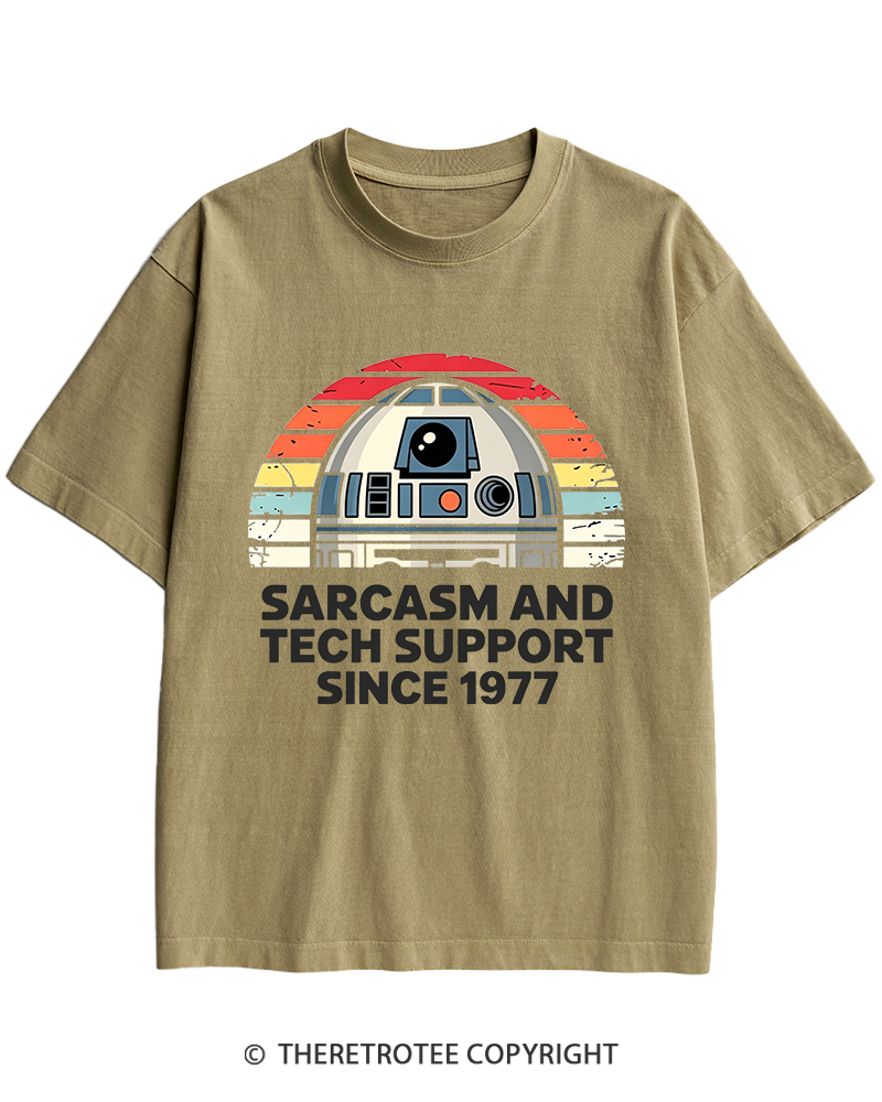 TheRetroTee Sarcasm And Tech Support Since 1977 Heavy Cotton T-Shirt