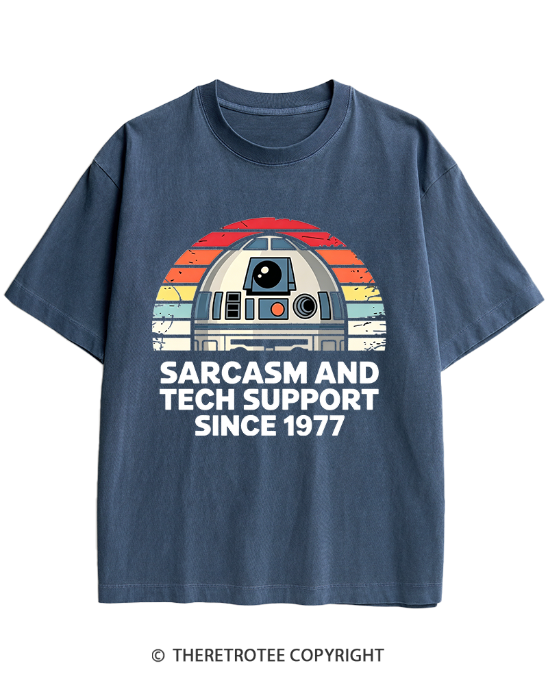 TheRetroTee Sarcasm And Tech Support Since 1977 Heavy Cotton T-Shirt