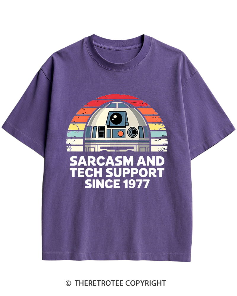 TheRetroTee Sarcasm And Tech Support Since 1977 Heavy Cotton T-Shirt
