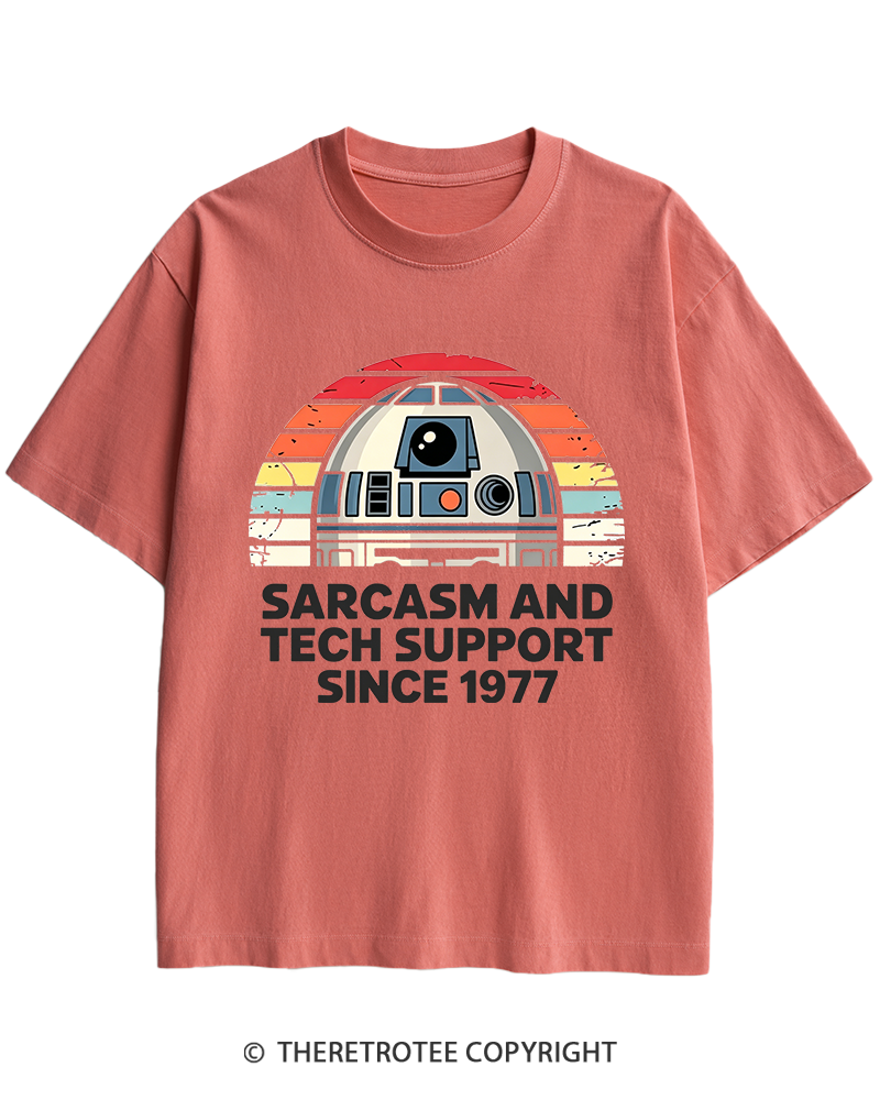 TheRetroTee Sarcasm And Tech Support Since 1977 Heavy Cotton T-Shirt
