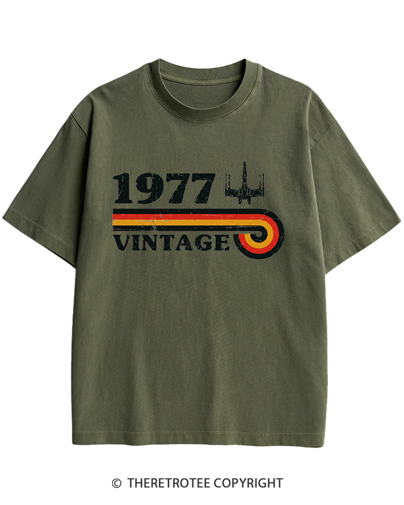 TheRetroTee 1977 Vintage Wing Heavy Cotton T-Shirt