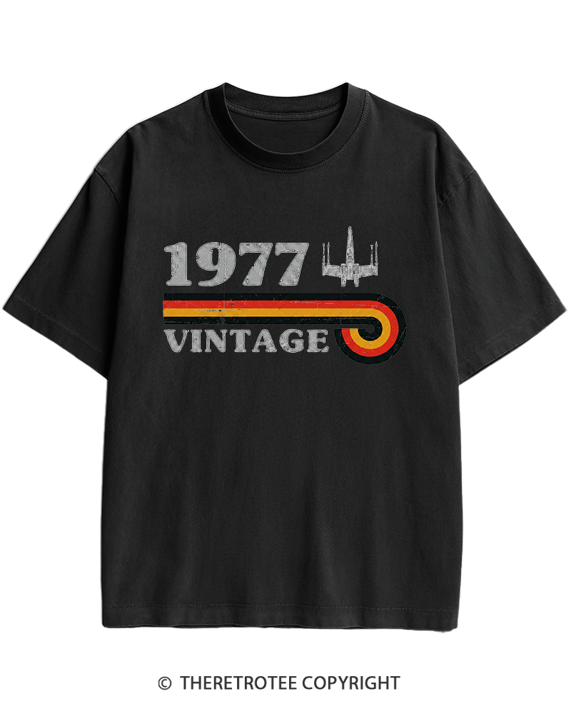 TheRetroTee 1977 Vintage Wing Heavy Cotton T-Shirt