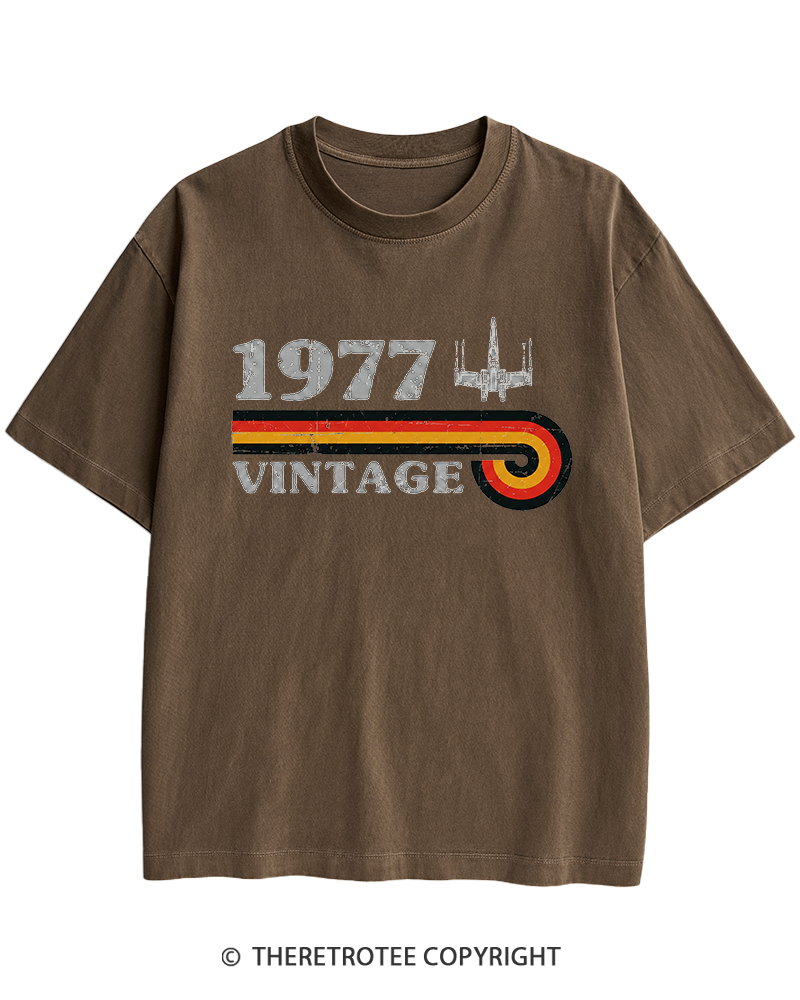 TheRetroTee 1977 Vintage Wing Heavy Cotton T-Shirt