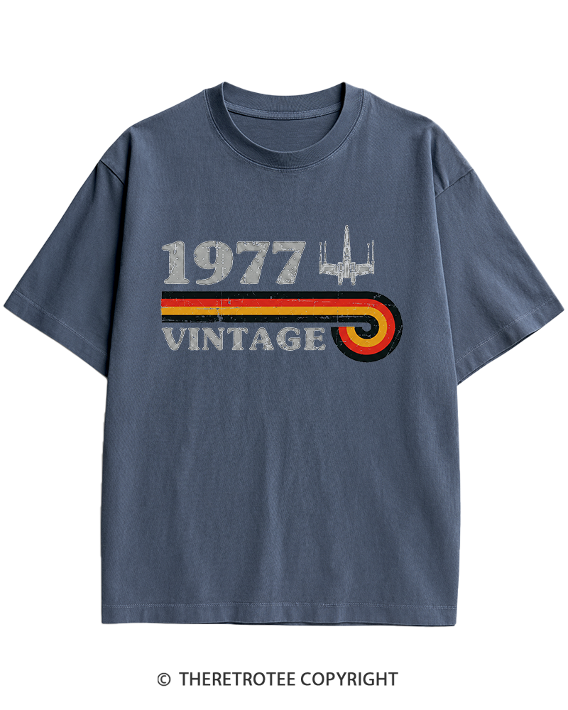 TheRetroTee 1977 Vintage Wing Heavy Cotton T-Shirt