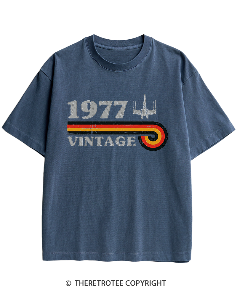 TheRetroTee 1977 Vintage Wing Heavy Cotton T-Shirt