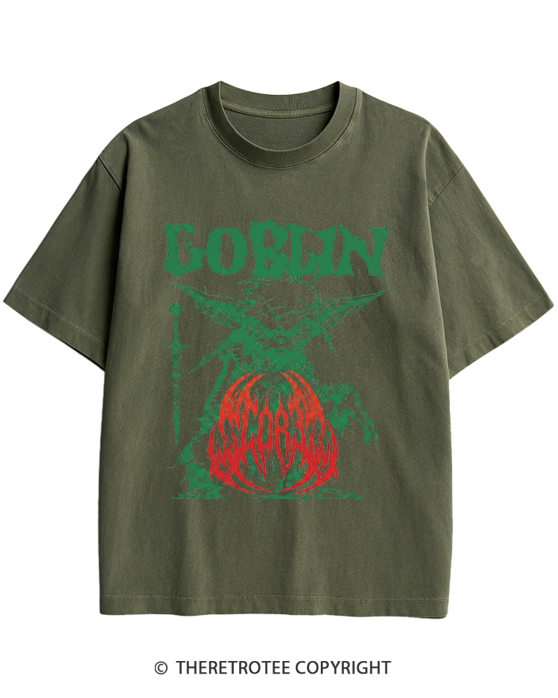 TheRetroTee Heavy Metal Goblin Heavy Cotton T-Shirt