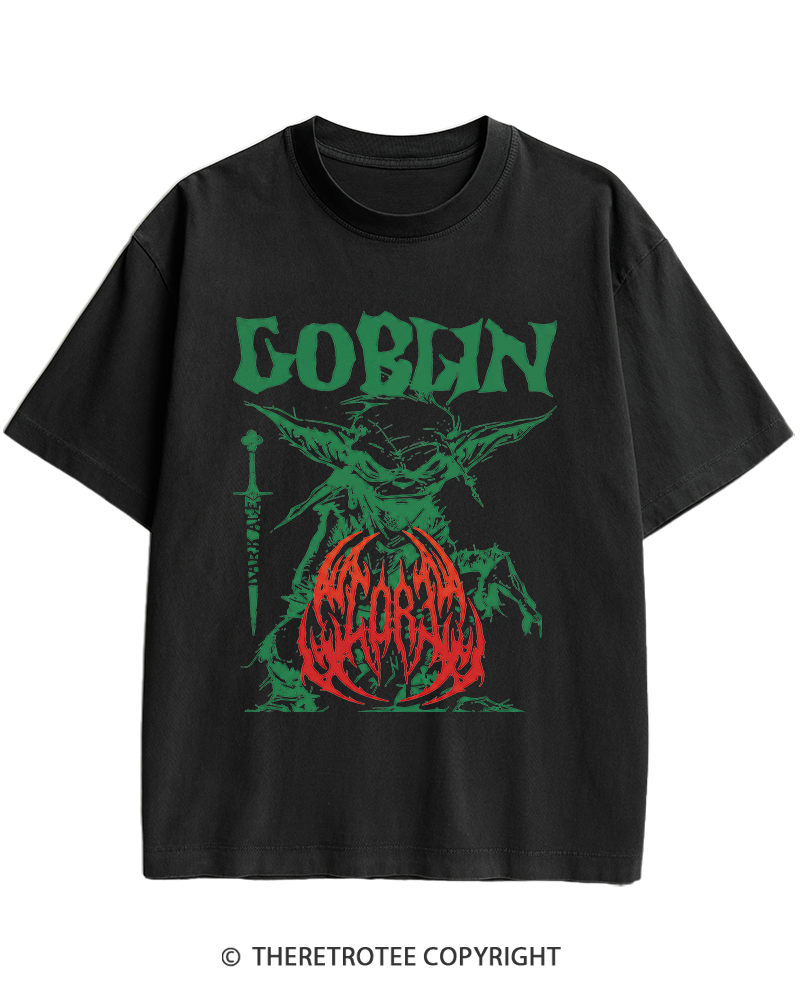 TheRetroTee Heavy Metal Goblin Heavy Cotton T-Shirt
