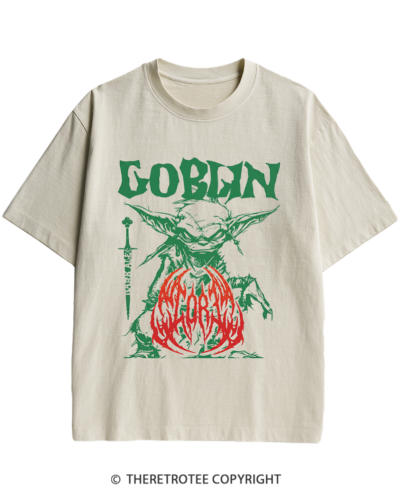 TheRetroTee Heavy Metal Goblin Heavy Cotton T-Shirt