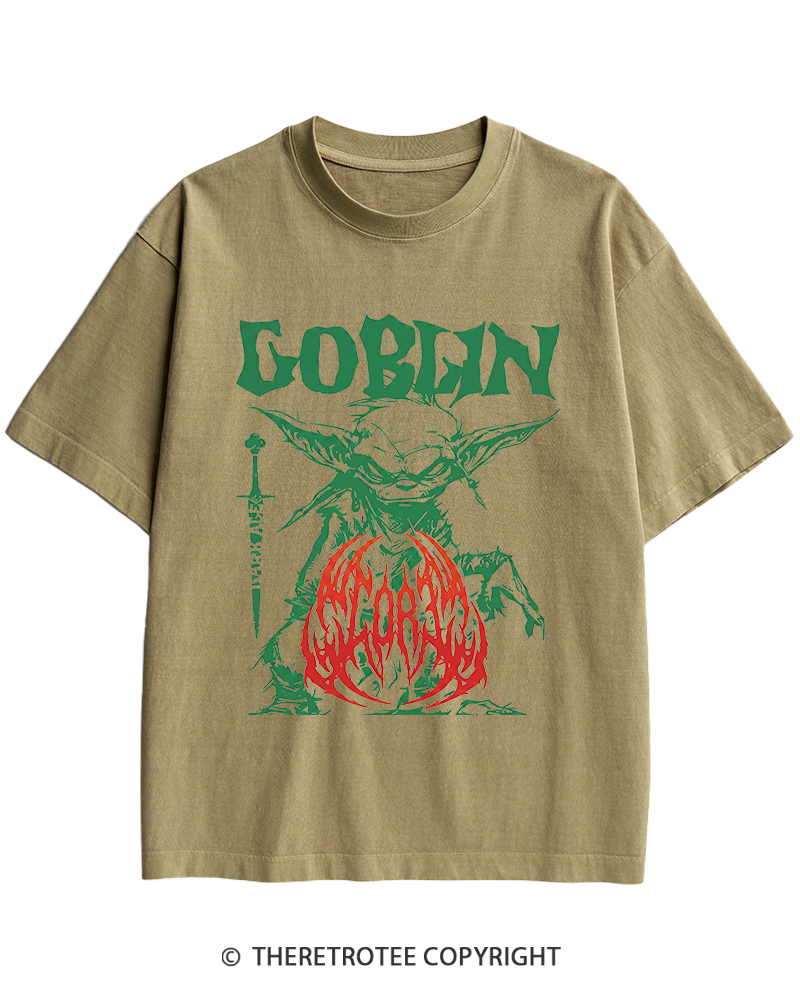 TheRetroTee Heavy Metal Goblin Heavy Cotton T-Shirt
