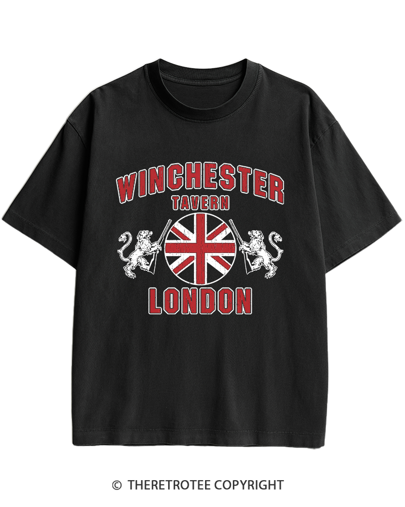 TheRetroTee Winchester Tavern 2000s Heavy Cotton T-Shirt