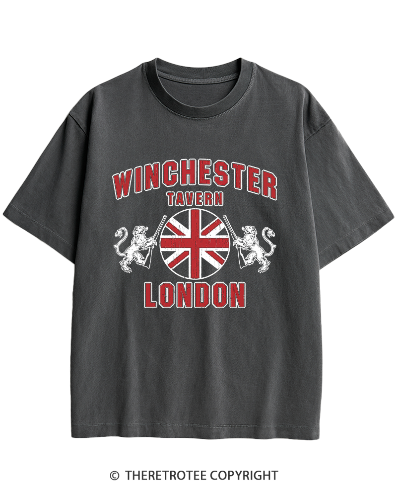TheRetroTee Winchester Tavern 2000s Heavy Cotton T-Shirt