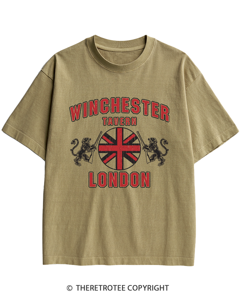 TheRetroTee Winchester Tavern 2000s Heavy Cotton T-Shirt