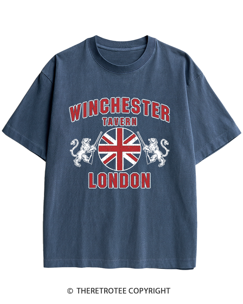 TheRetroTee Winchester Tavern 2000s Heavy Cotton T-Shirt