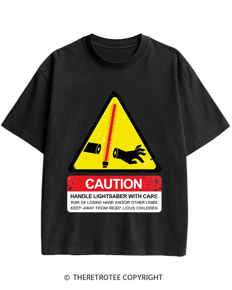 TheRetroTee Handle With Care 1970s Heavy Cotton T-Shirt