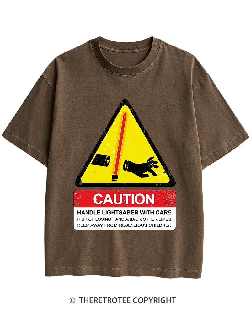 TheRetroTee Handle With Care 1970s Heavy Cotton T-Shirt