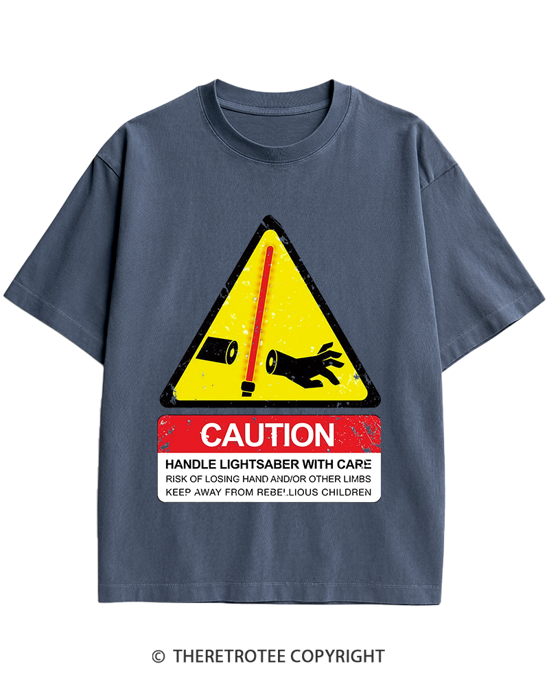 TheRetroTee Handle With Care 1970s Heavy Cotton T-Shirt