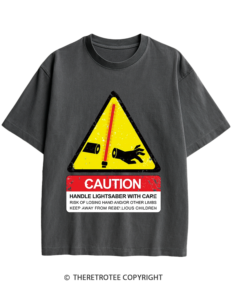 TheRetroTee Handle With Care 1970s Heavy Cotton T-Shirt