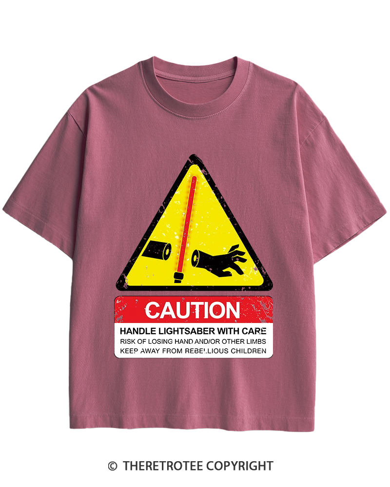 TheRetroTee Handle With Care 1970s Heavy Cotton T-Shirt