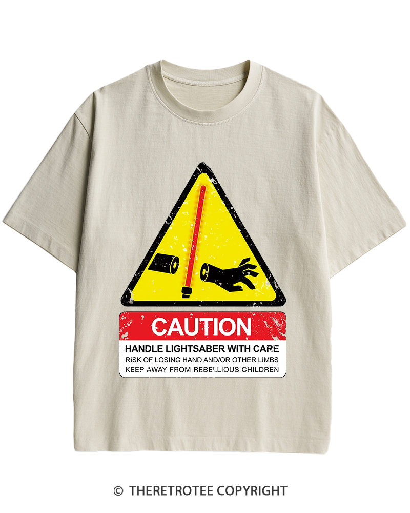 TheRetroTee Handle With Care 1970s Heavy Cotton T-Shirt