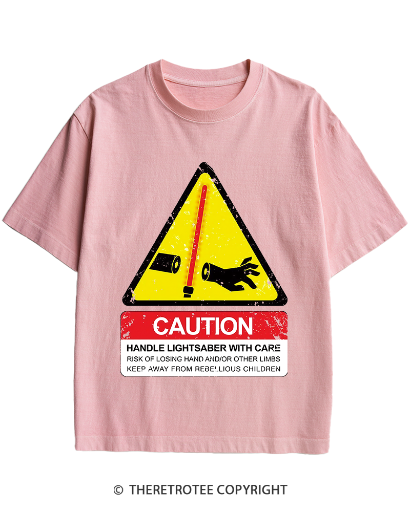 TheRetroTee Handle With Care 1970s Heavy Cotton T-Shirt