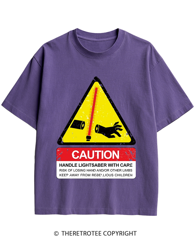 TheRetroTee Handle With Care 1970s Heavy Cotton T-Shirt
