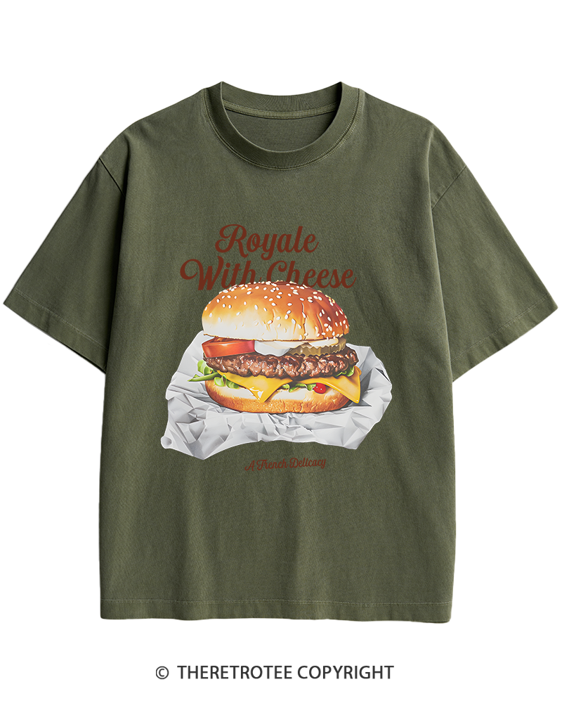 TheRetroTee Royale with Cheese 1990s Heavy Cotton T-Shirt