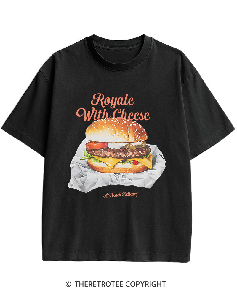 TheRetroTee Royale with Cheese 1990s Heavy Cotton T-Shirt