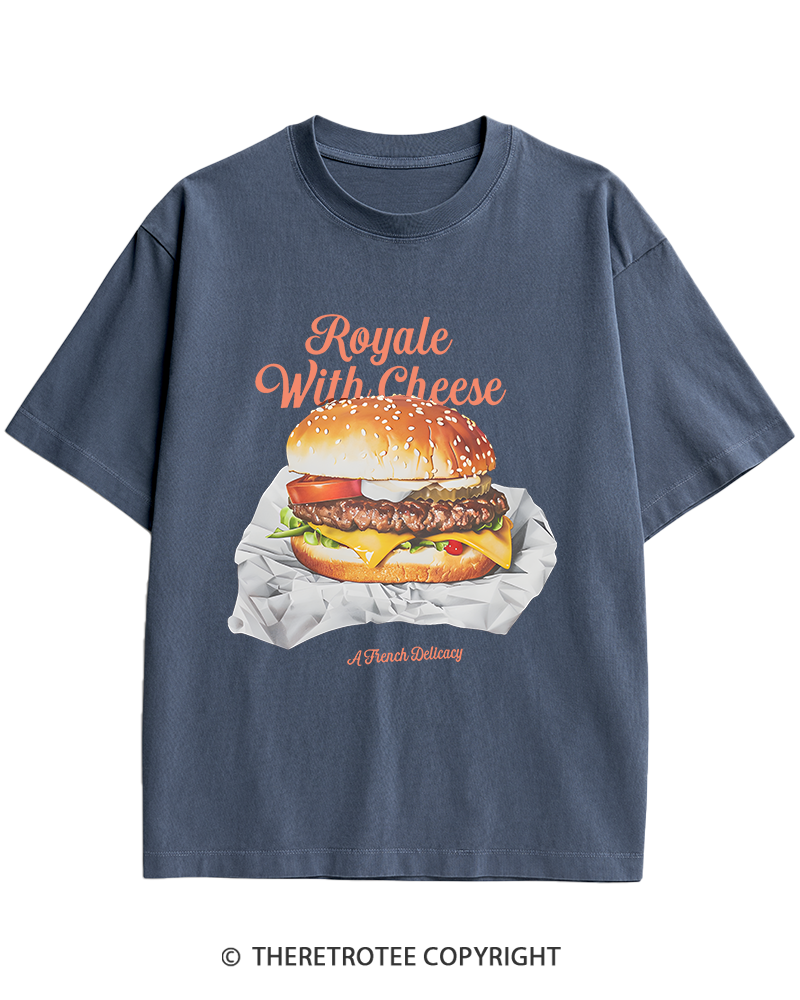 TheRetroTee Royale with Cheese 1990s Heavy Cotton T-Shirt