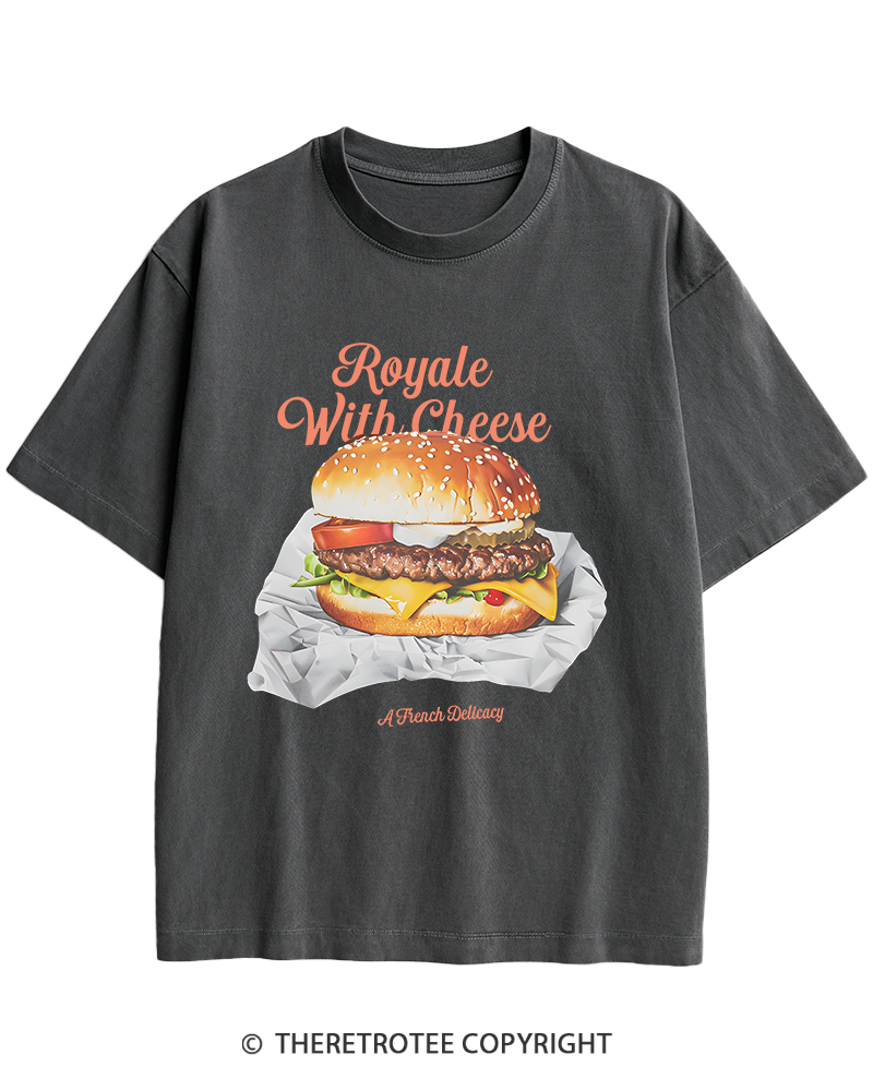 TheRetroTee Royale with Cheese 1990s Heavy Cotton T-Shirt