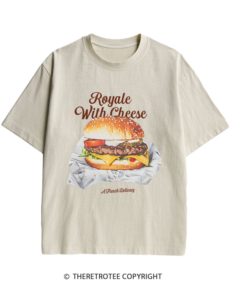 TheRetroTee Royale with Cheese 1990s Heavy Cotton T-Shirt