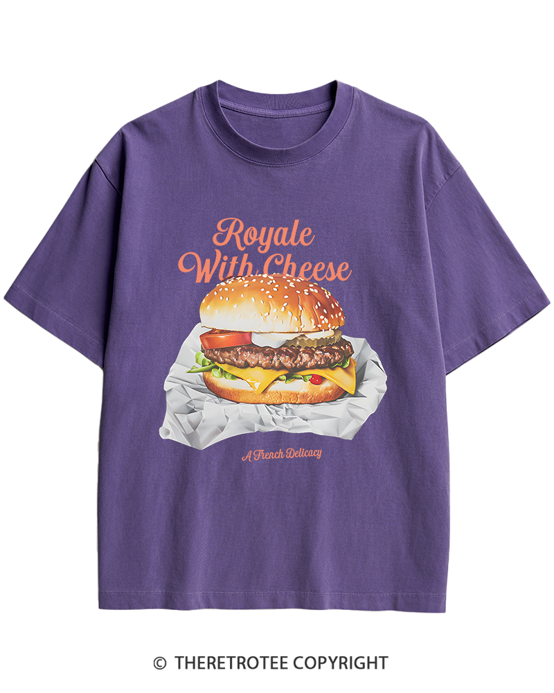 TheRetroTee Royale with Cheese 1990s Heavy Cotton T-Shirt