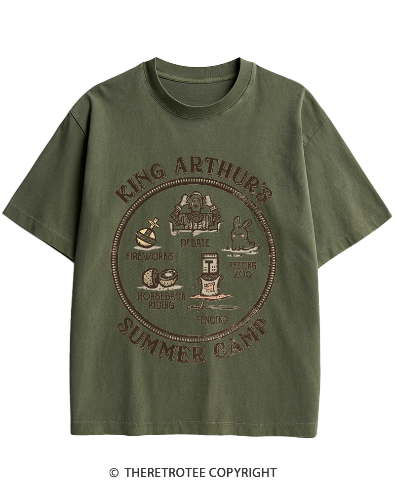 TheRetroTee King Arthur's Summer Camp 1970s Heavy Cotton T-Shirt