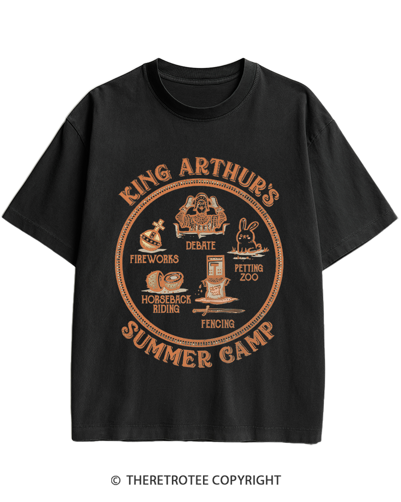 TheRetroTee King Arthur's Summer Camp 1970s Heavy Cotton T-Shirt