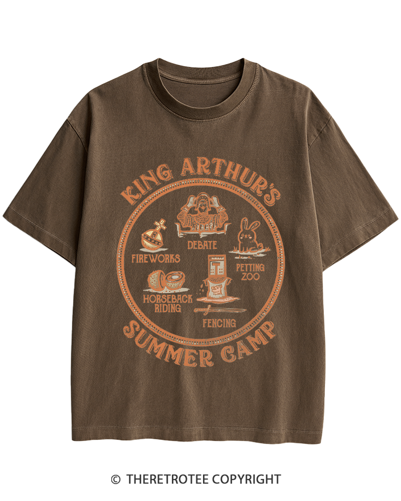TheRetroTee King Arthur's Summer Camp 1970s Heavy Cotton T-Shirt