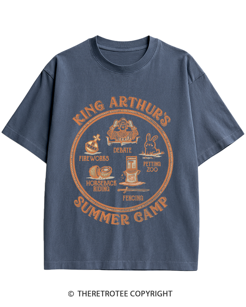 TheRetroTee King Arthur's Summer Camp 1970s Heavy Cotton T-Shirt