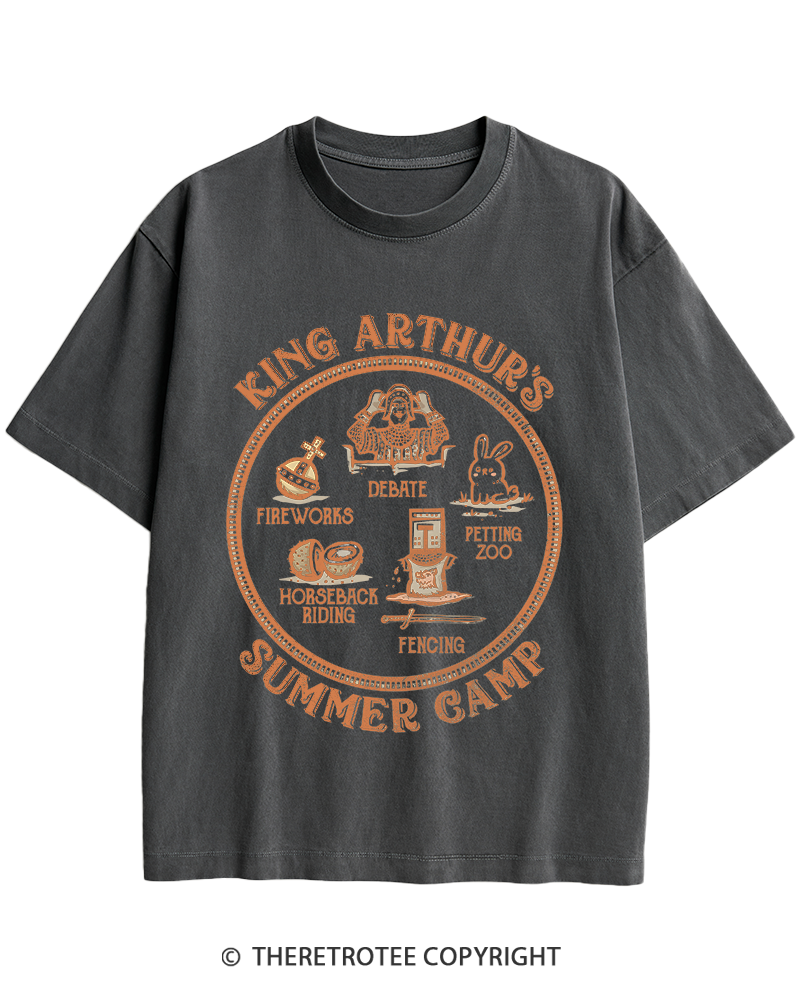 TheRetroTee King Arthur's Summer Camp 1970s Heavy Cotton T-Shirt
