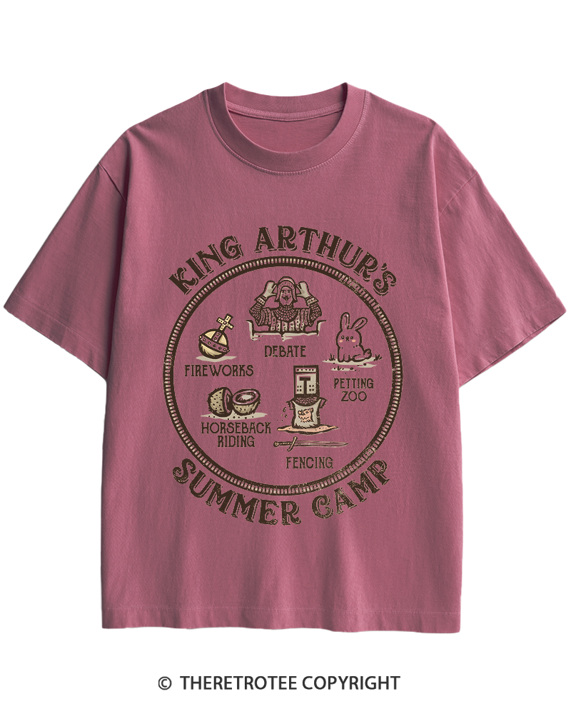 TheRetroTee King Arthur's Summer Camp 1970s Heavy Cotton T-Shirt