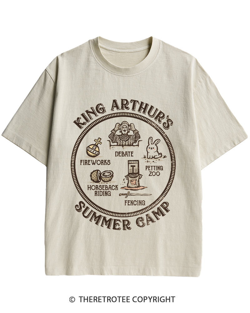 TheRetroTee King Arthur's Summer Camp 1970s Heavy Cotton T-Shirt