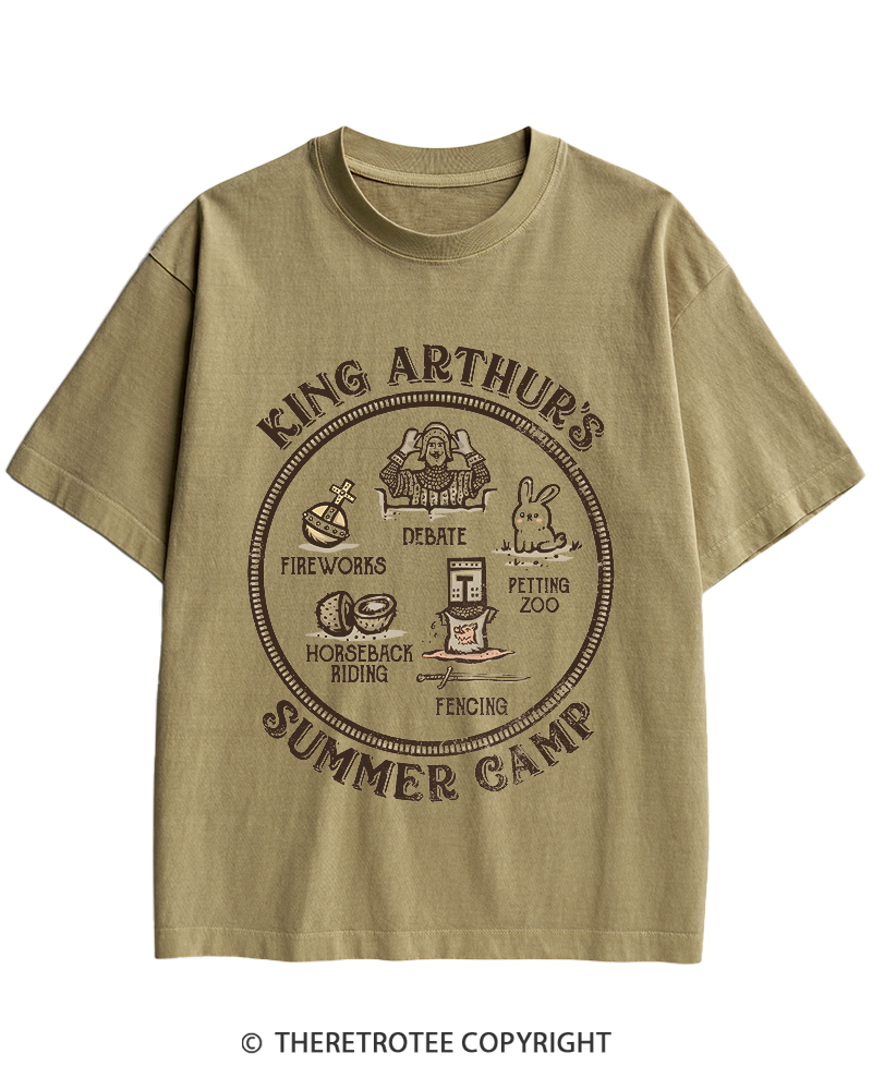 TheRetroTee King Arthur's Summer Camp 1970s Heavy Cotton T-Shirt