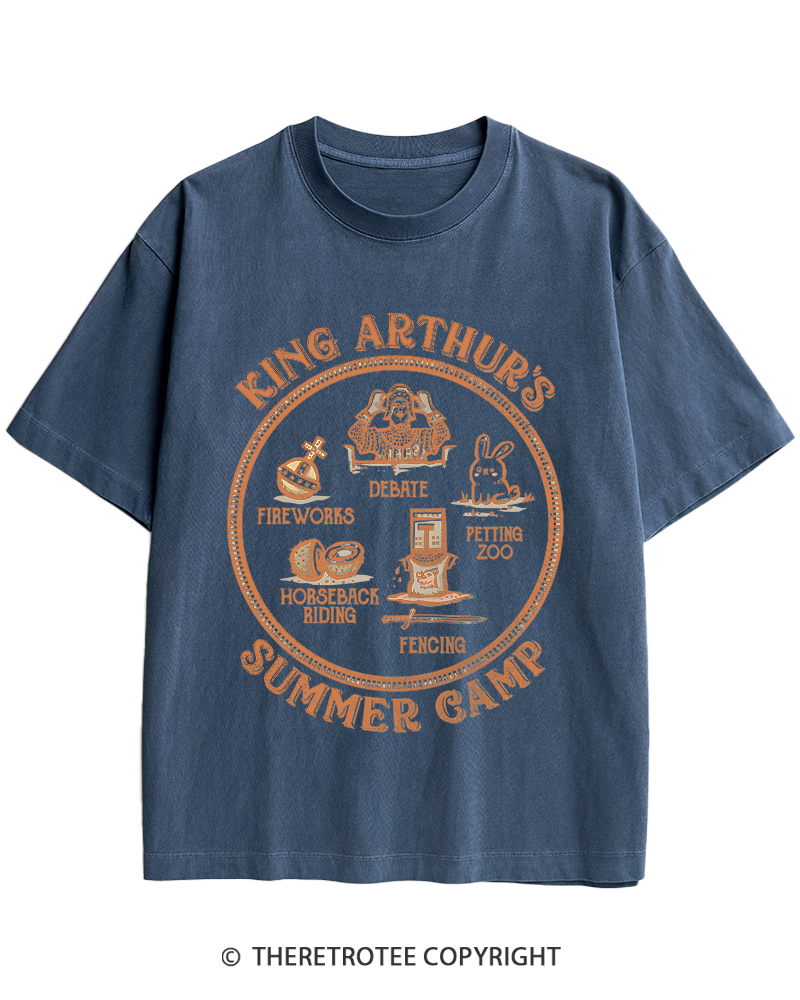 TheRetroTee King Arthur's Summer Camp 1970s Heavy Cotton T-Shirt