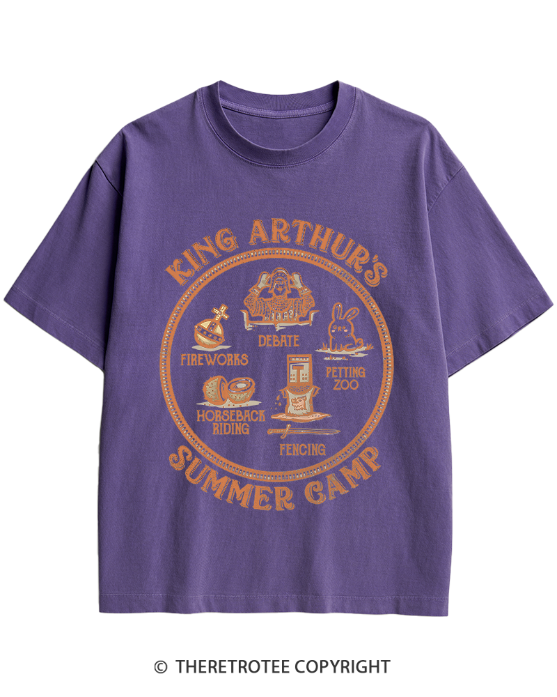 TheRetroTee King Arthur's Summer Camp 1970s Heavy Cotton T-Shirt