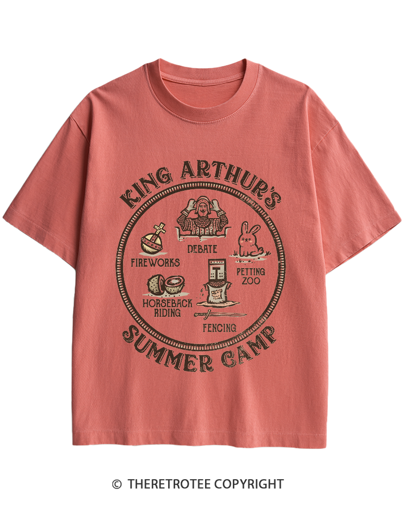 TheRetroTee King Arthur's Summer Camp 1970s Heavy Cotton T-Shirt
