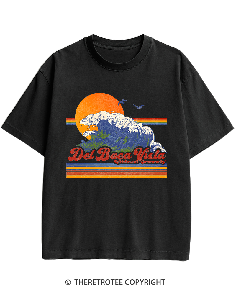 TheRetroTee Del Boca Vista 1990s Heavy Cotton T-Shirt