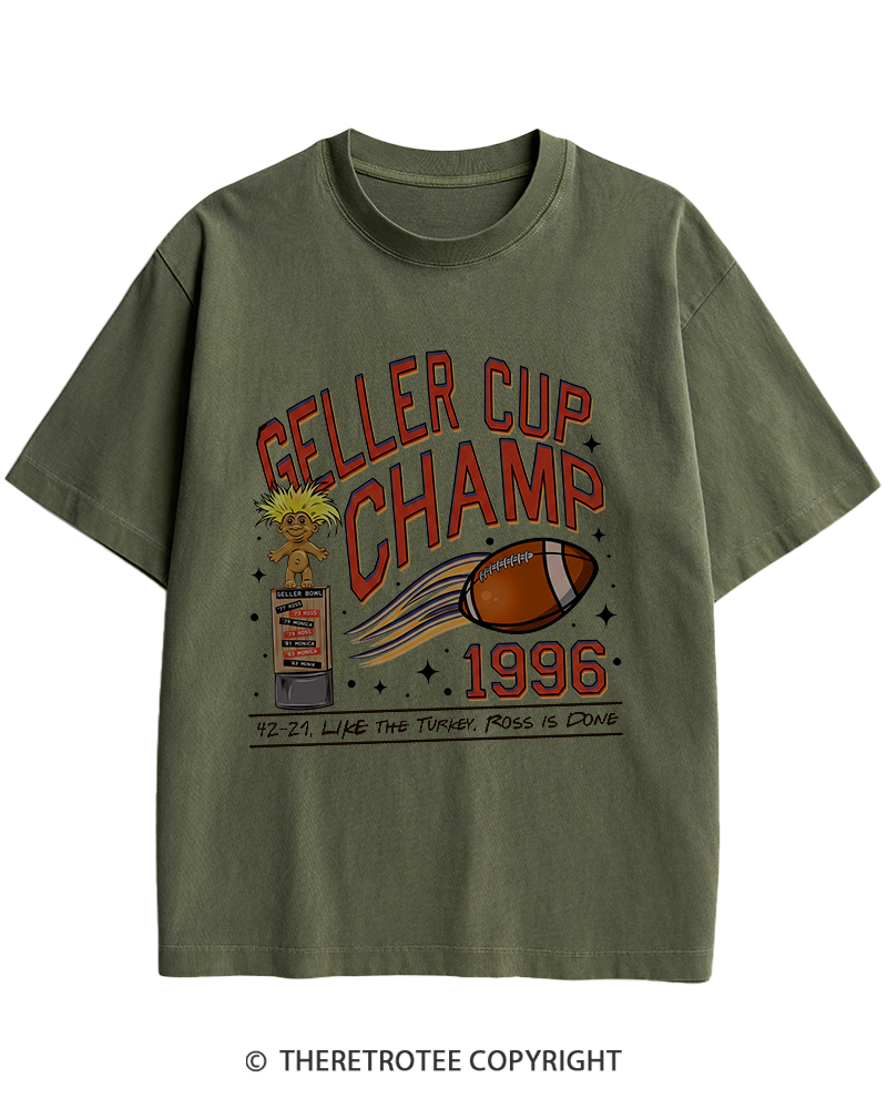 TheRetroTee Geller Bowl 1990s Heavy Cotton T-Shirt