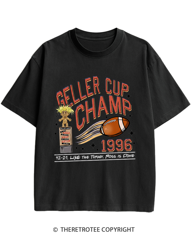 TheRetroTee Geller Bowl 1990s Heavy Cotton T-Shirt