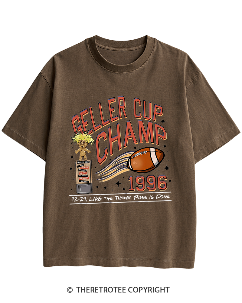 TheRetroTee Geller Bowl 1990s Heavy Cotton T-Shirt