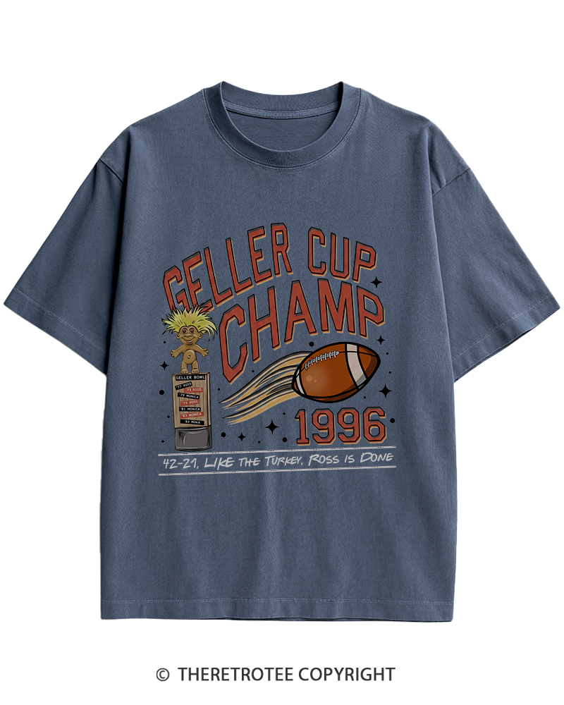 TheRetroTee Geller Bowl 1990s Heavy Cotton T-Shirt